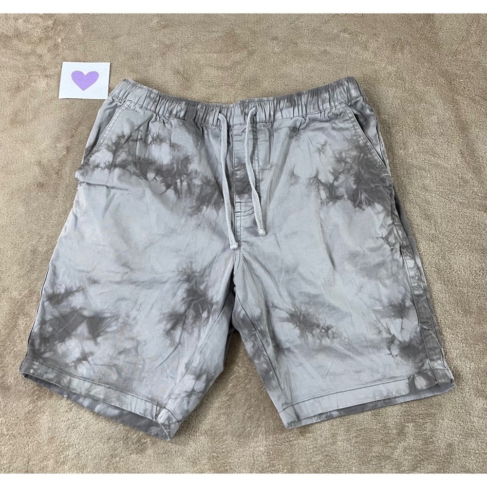 Katin Tie Dye Shorts Men's Size MD Elastic Waist Drawstring Grey Casual Outdoors